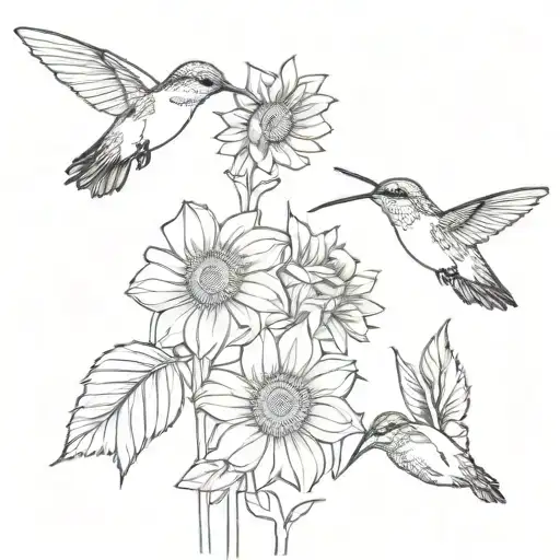 Bees Hummingbirds Sunflower