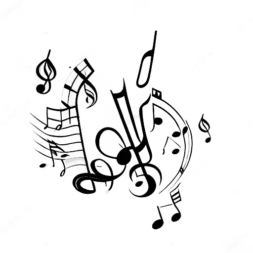 A Coffee Cup With Musical Notes Pouring Out Of It