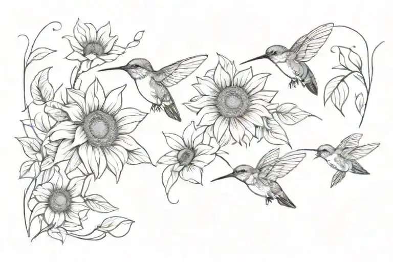 Bees Hummingbirds Sunflower