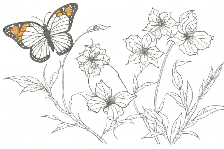 Monarch Butterfly Wildflowers And The Ocean