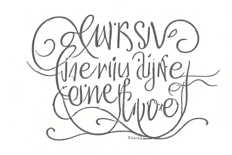 Cursive Writing Fine Line Meaningful Quote