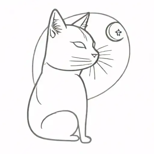 Cat And Moon