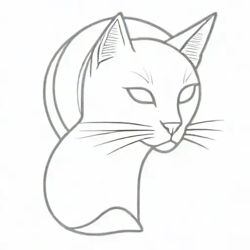 Black Cat Silhouette Sitting