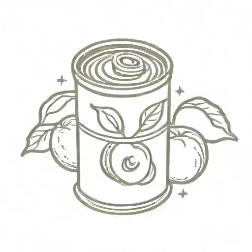 Tiny Can Of Canned Peaches For Friendship Tatto