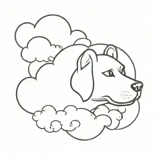 Dog Attached To Floating Cloud