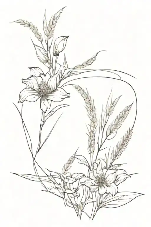 Floral Arm Wrap With Hay Crops