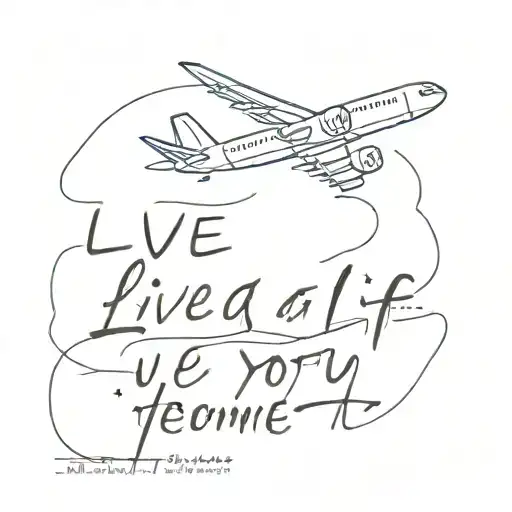 An Airplane Flying Into The Future And The Inscription Live A Life You Will Remember