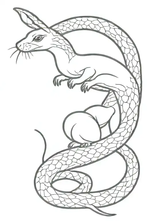 A Snake Wapping Around Bunny