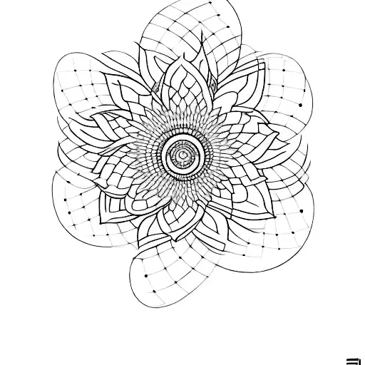 A Minimalist Tattoo Of A Music Sheet Forming The Shape Of A Flower