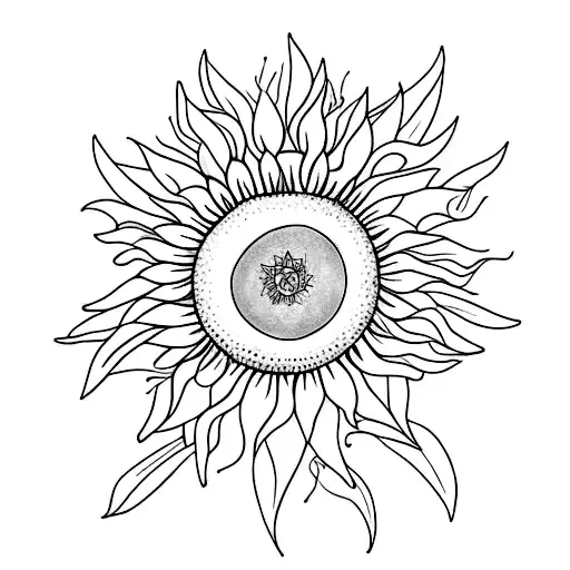 Christian Cross With Sunflower And Hummingbird