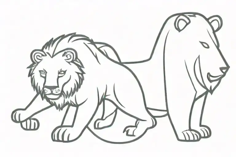 Lion And Bear Symbol Integrated