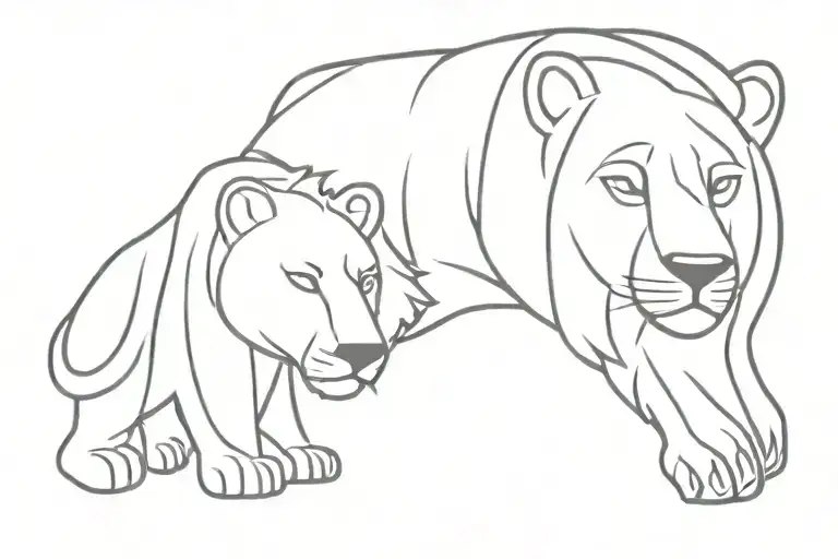 Lion And Bear Symbol Integrated Within