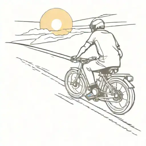 Biker From Behind Drivin Sun Setting