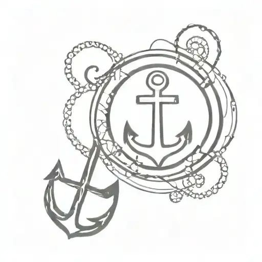 A Ship Anchor With The Letters G C G Clef Mixed