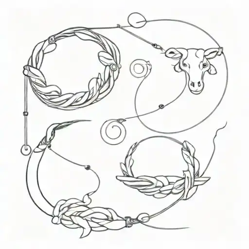 Lasso And Meat Friends Tattoo Design