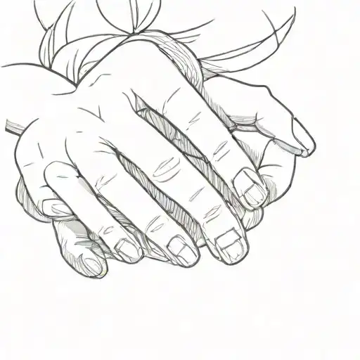 The Word 'Promise' Written On The Right Pinky Finger