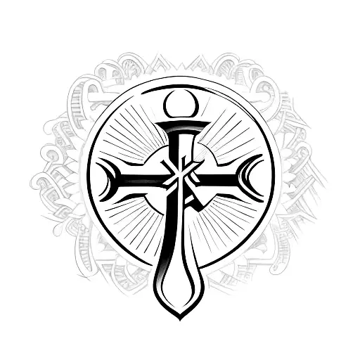 Christian Cross Faith With The Word Faith