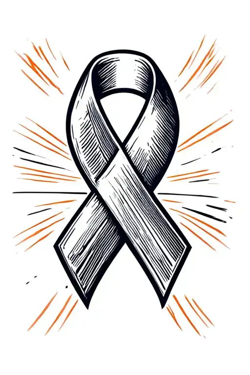 Kidney Cancer Orange Ribbon On A Design Representing Roman Strength