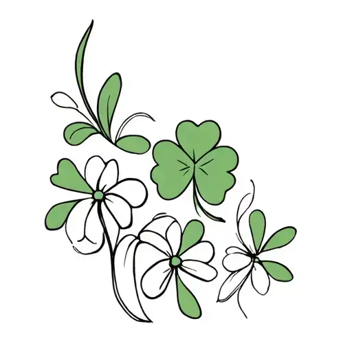 Shamrock And Flowers