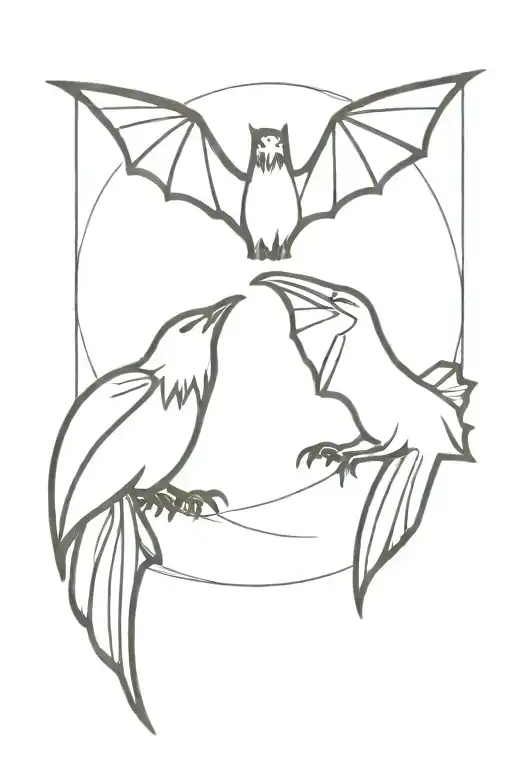 Bat And Raven Sat Together Side By Side
