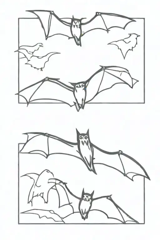 Bat And Raven Figure Flying Around Each Other