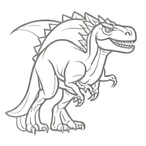 Dinosaur Outline Cartoon