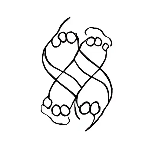 Two Cats Paws Conectes By A Infinite Symbol Intertwined