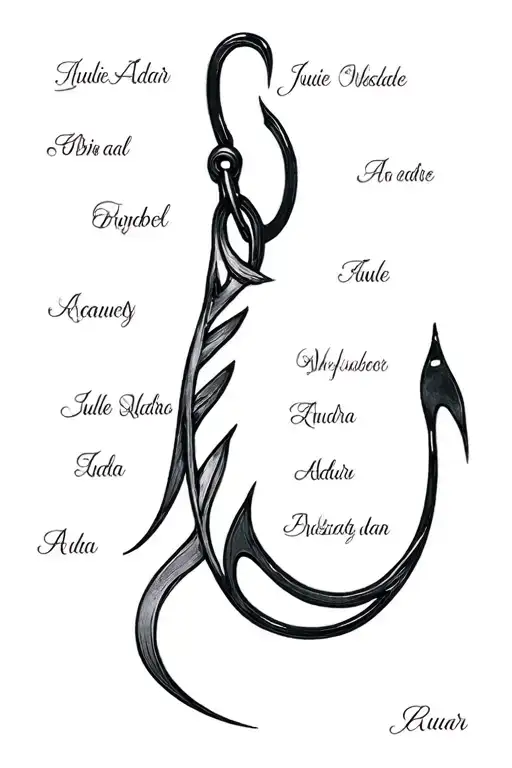 Treble Fish Hook Made From Names Julie Adair Audra