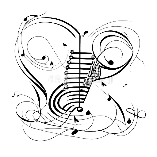Guitar Strings Transforming Into Musical Notes