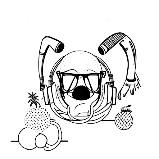 Flamingo Wearing Headphones