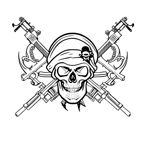 Pirate Skull And Guns
