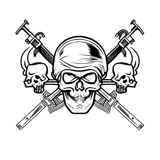 Pirate Skull And Guns