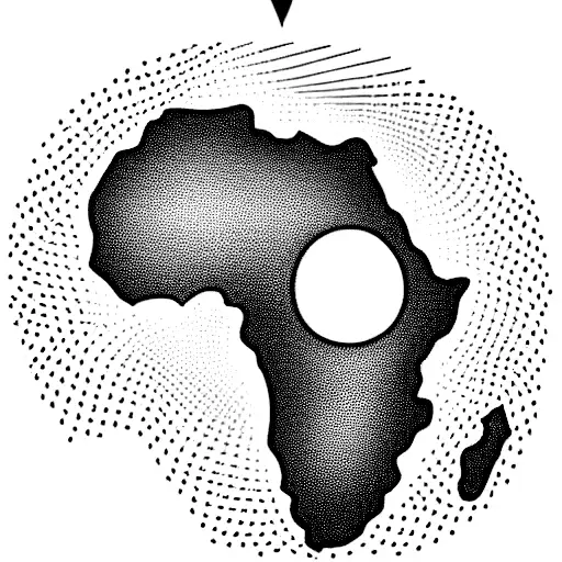 Outline Of Africa With Outline Of Sun Where Kenya Is