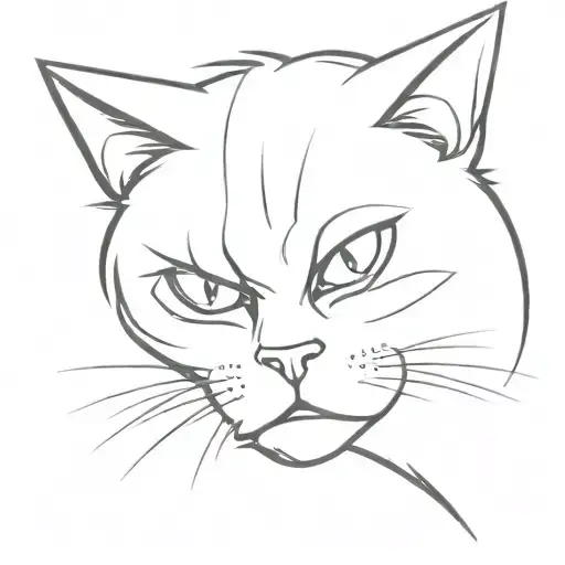 Angry Cat Drawn In Furry Art Style