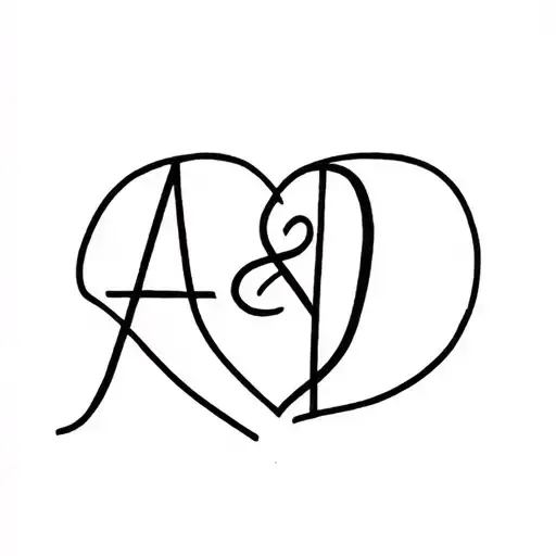 A And D Initial Heart Made Entirely