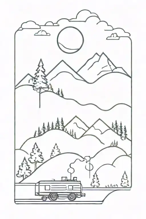 Train In Nature Scene