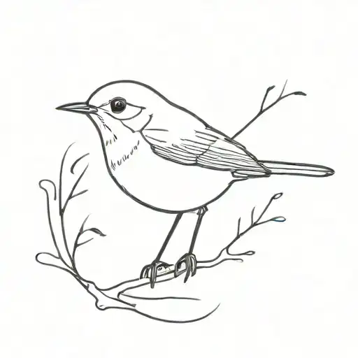 Outline Robin Bird