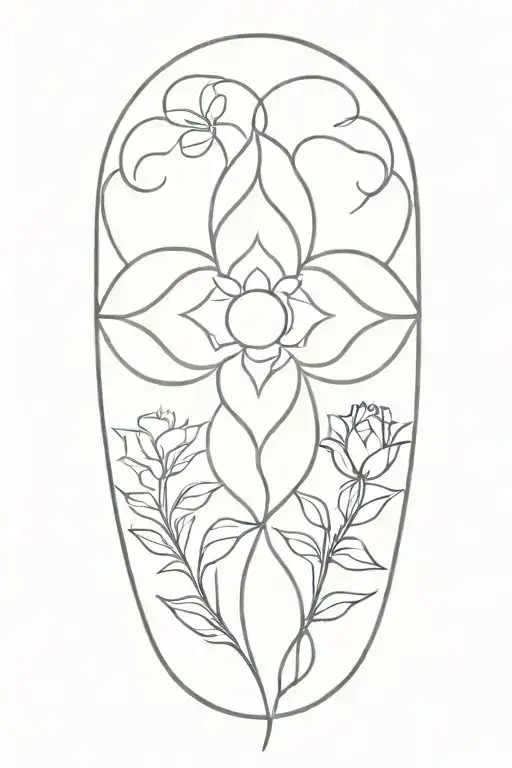 Spiritual Symbol Merging Together Symbolizing Flowers