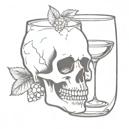 Skull And Wine Emoji Plain