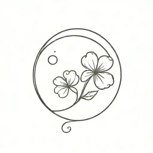 Moon With Four Leaf Clover And Number 777