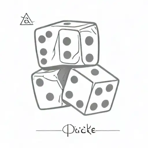Dainty Pair Of Dice With 1 And 4 Facing Forward