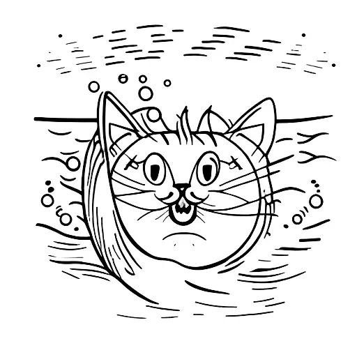 A Cat Swimming In A Pool With A Personal Trainer Cheering It On