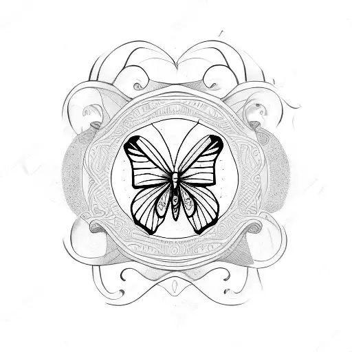 Butterfly Whimsical Fine Line Tattoo Abstract Holding Hands Rub