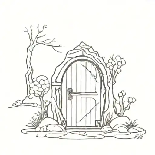 Hobbit Door In Forest