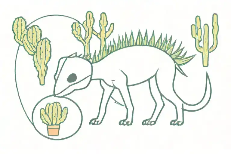 Stego Skeleton With Cacti Plates Forming