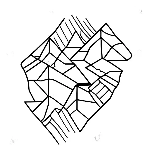 Mountain Peaks Splitting With A Blank Space In The Split