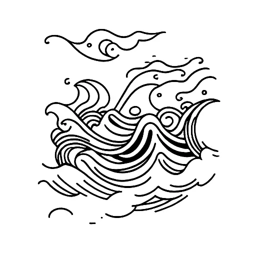 Ocean Wave With Small Boat