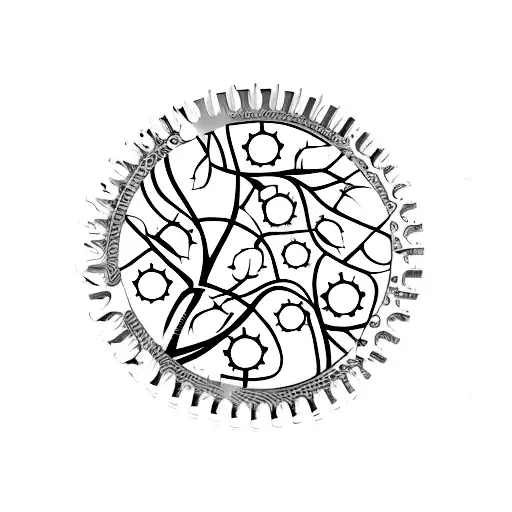 A Tree With Leaves Made Of Gears