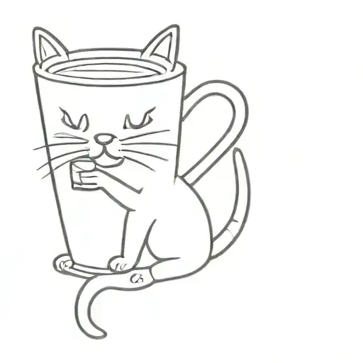 Cat Holding A Coffee Mug