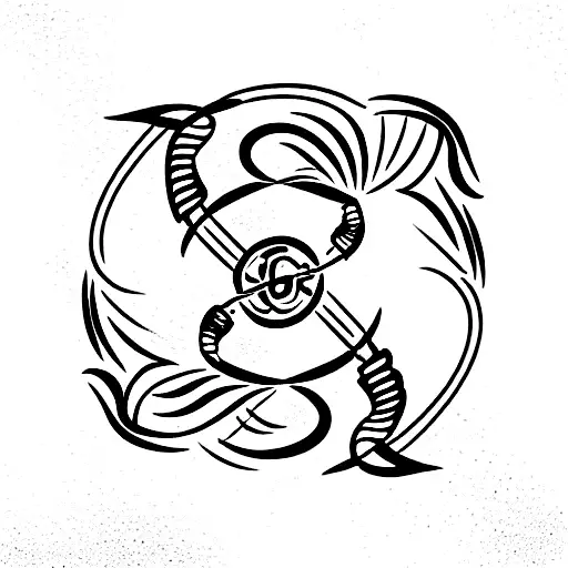 Scorpio And Pisces Fine Line Symbols Combined